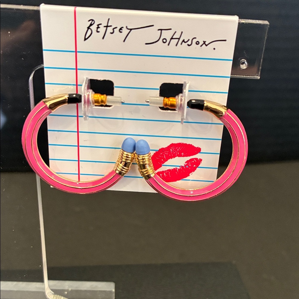 Betsey Johnson Pink Pencil ✏️ Earrings